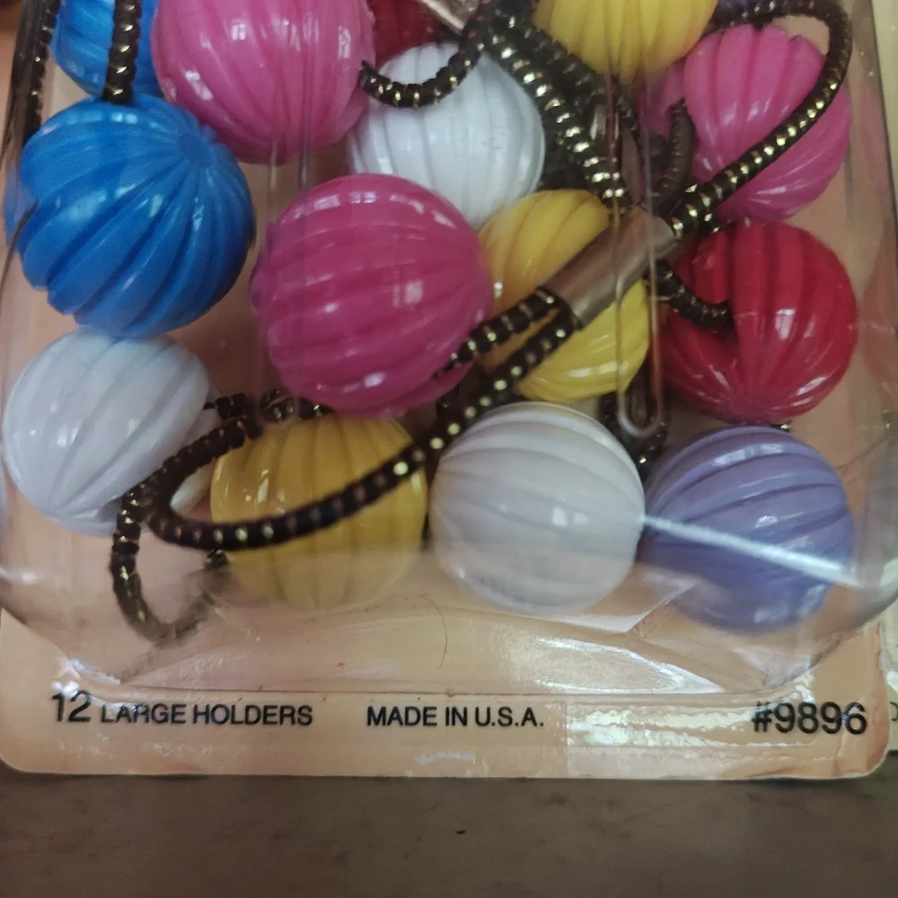 Vintage 70s Goody Twin Bead Ponytail Holders & Vented Blow‎ Styling Brush 1975